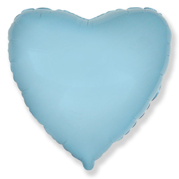 Шар с гелием фольгированный Сердце-Голубой 18″