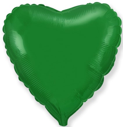 Шар с гелием фольгированный Сердце-Зеленый 18″