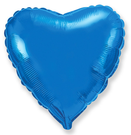 Шар с гелием фольгированный Сердце-Синий 18″