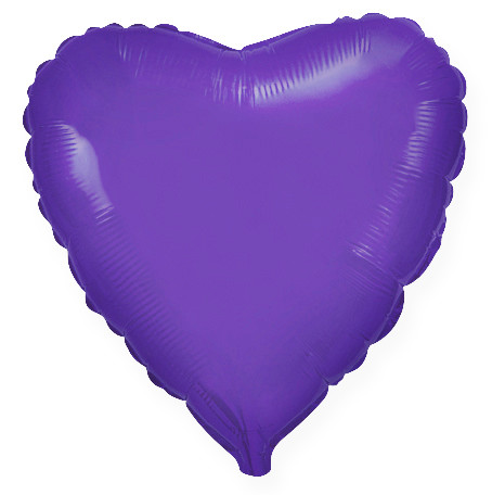 Шар с гелием фольгированный Сердце-Фиолетовый 18″