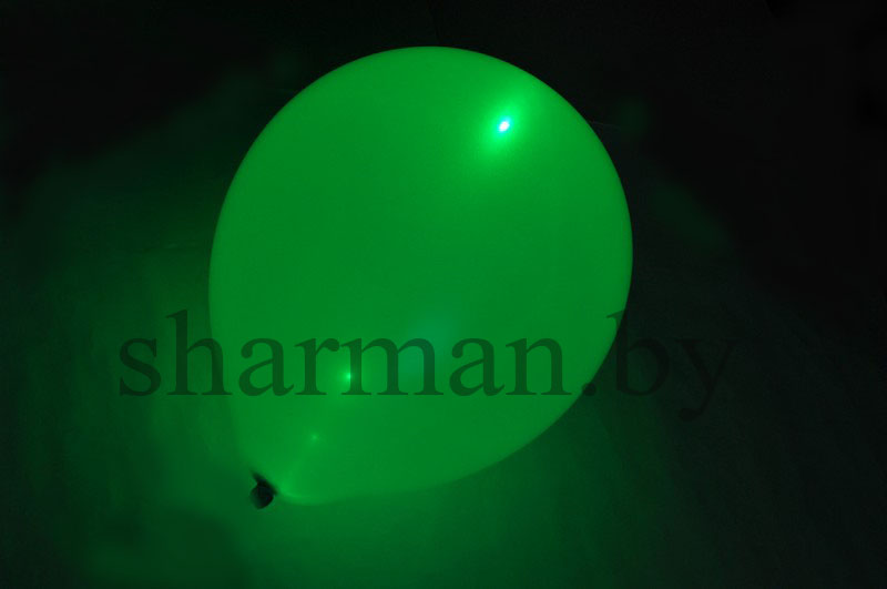 Светящийся шарик с гелием зеленого цвета 1 режим
