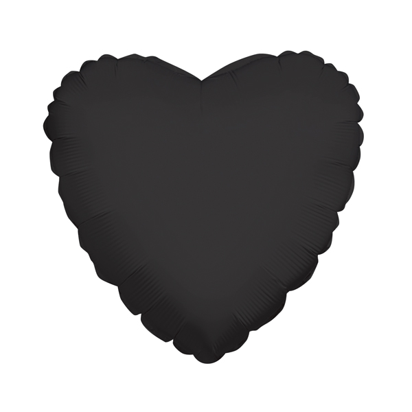 Сердце BLACK 18/45см шар фольга с гелием (к)
