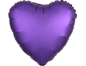 Шар (18″/46 см) Сердце с гелием, Purple Royale, Сатин, Anagram